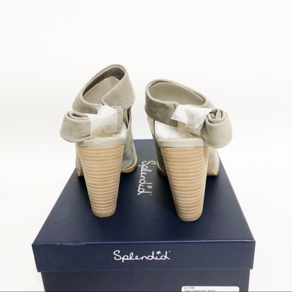 Splendid Danae Stacked Heel Bootie Pearl Gray - Picture 6 of 6